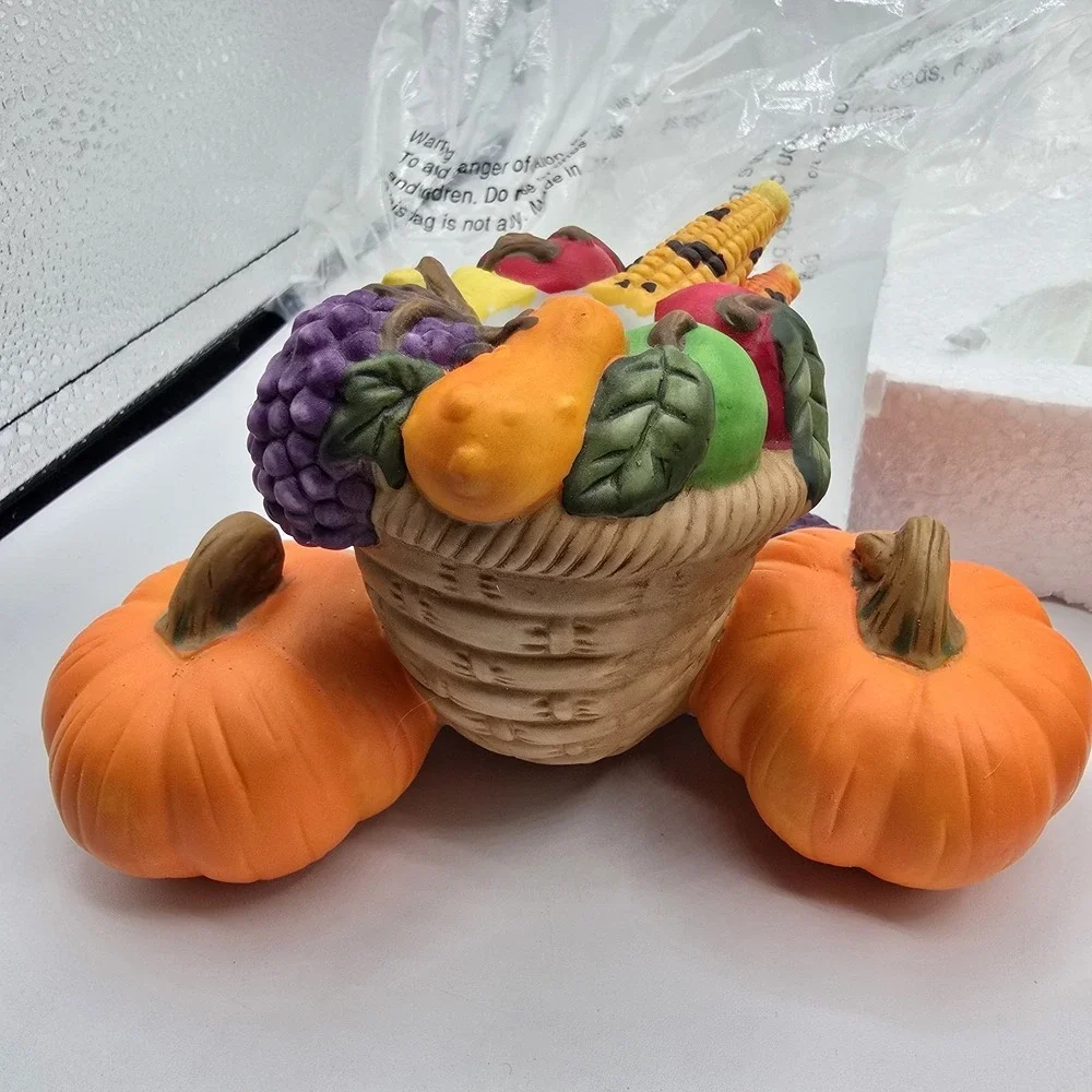 Partylite Harvest Time Taper Candle Holders CORNUCOPIA PUMPKIN Thanksgiving Fall